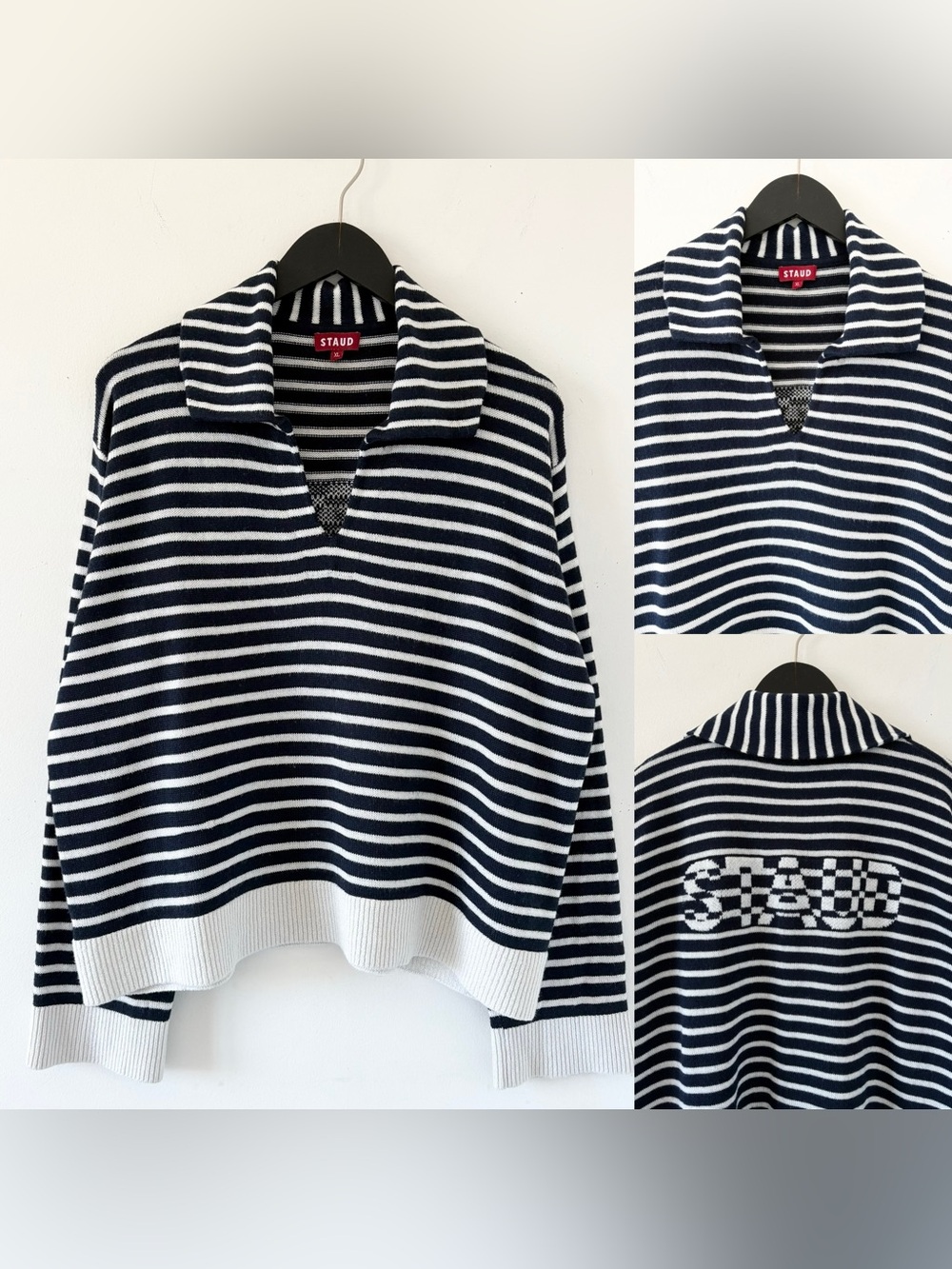 STAUD Linden Striped Sweater